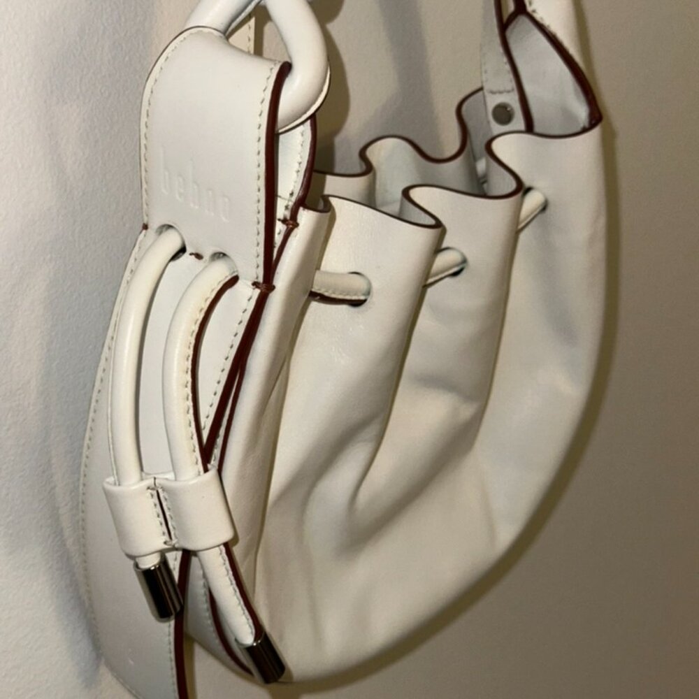Behno Ina Mini Crossbody Bag - White/Terracotta | Nappa Leather - Picture 11 of 16